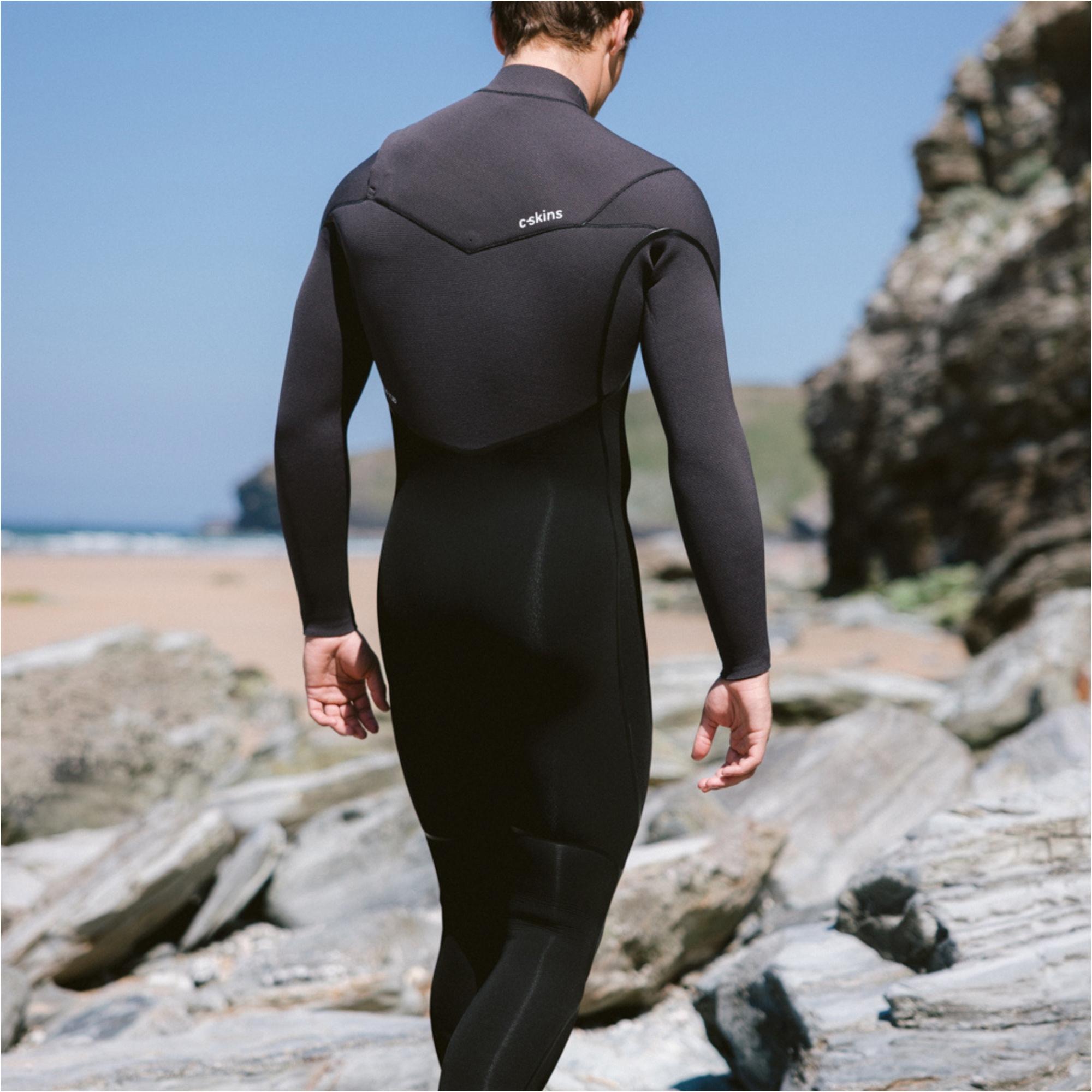 2026 C-Skins Mens Nuwave Wired 5/4mm Chest Zip Wetsuit CWI54MC - Black / Meteor / Blue